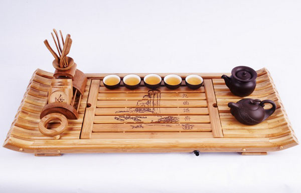 竹茶具，精美竹茶盤